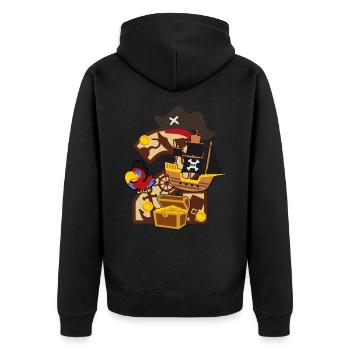 Fête pirate pour le 2ème anniversaire numéro 2 - 2 ans - Veste à capuche bio Premium Unisexe - noir - Dos - Nico (187cm)
