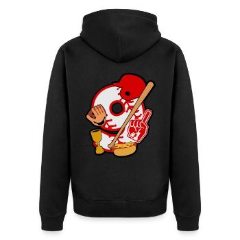 Baseball 9. Geburtstagsparty Nummer 9 - 9 Jahre - Unisex Premium Bio Zip Hoodie - Schwarz - Hinten - Nico (187cm)