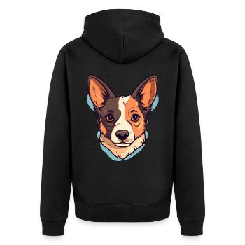 Conception de chien mignon pour les propriétaires de chiens - Veste à capuche bio Premium Unisexe - noir - Dos - Nico (187cm)
