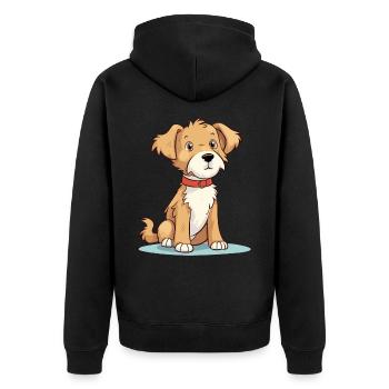 Conception de chien mignon pour les propriétaires de chiens - Veste à capuche bio Premium Unisexe - noir - Dos - Nico (187cm)