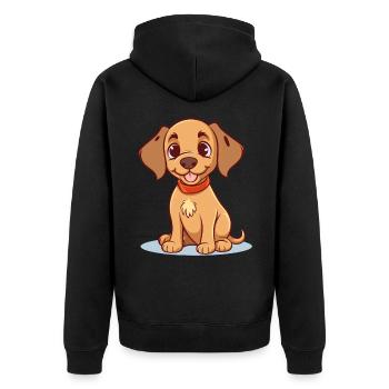 Niedliches Hundedesign für Hundebesitzer - Unisex Premium Bio Zip Hoodie - Schwarz - Hinten - Nico (187cm)