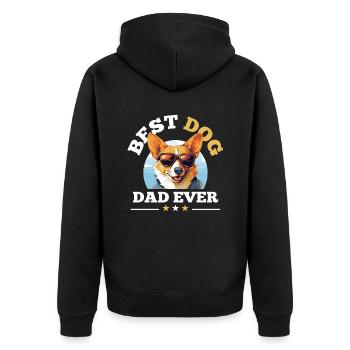 Pembroke Welsh Corgi - Meilleur père de chien de tous les temps - Veste à capuche bio Premium Unisexe - noir - Dos - Nico (187cm)