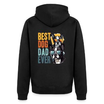 Boston Terrier Bostie Dog Breed Pet - Veste à capuche bio Premium Unisexe - noir - Dos - Nico (187cm)