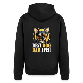 Chihuahua Chiwawa Dog Breed Pet Best Dog Dad Ever - Veste à capuche bio Premium Unisexe - noir - Dos - Nico (187cm)