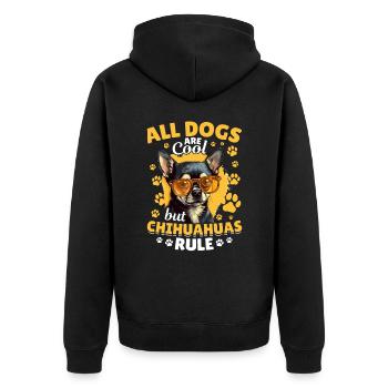 Chiwawa Dog Breed Pet All Dogs Are Cool - Unisex Premium Bio Zip Hoodie - Schwarz - Hinten - Nico (187cm)