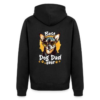 Chihuahua Chiwawa Dog Breed Pet Best Dog Dad Ever - Veste à capuche bio Premium Unisexe - noir - Dos - Nico (187cm)