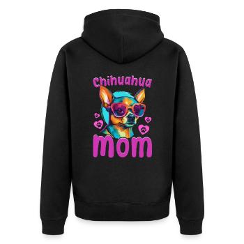 Chihuahua Chiwawa Dog Breed Pet - Chihuahua mom - Unisex Premium Organic Zip Hoodie - black - Back - Nico (187cm)