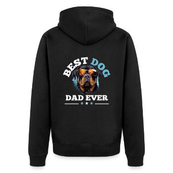 Rottweiler Rottie Dog Breed Pet Best Dog Dad Ever - Unisex Premium Organic Zip Hoodie - black - Back - Nico (187cm)