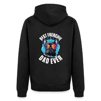 Race de chien bouledogue français - Veste à capuche bio Premium Unisexe - noir - Dos - Nico (187cm)