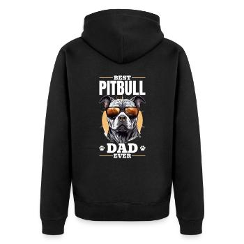 Pittie Dog Breed Pet - Meilleur Pitbull Daddy Ever - Veste à capuche bio Premium Unisexe - noir - Dos - Nico (187cm)