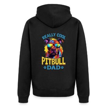 Pittie Dog Breed Pet - Really Cool Pitbull Dad - Unisex Premium Bio Zip Hoodie - Schwarz - Hinten - Nico (187cm)