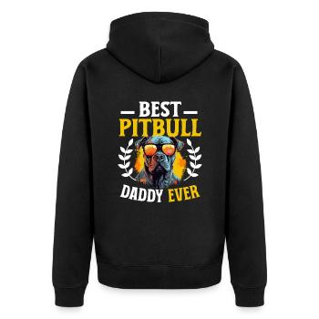 Pitbull Pittie Dog Breed Pet - Meilleur Pitbull Daddy - Veste à capuche bio Premium Unisexe - noir - Dos - Nico (187cm)