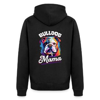 Amateur de bouledogue anglais britannique - Bulldog Mama - Veste à capuche bio Premium Unisexe - noir - Dos - Nico (187cm)