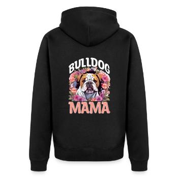 Amateur de bouledogue anglais britannique - Bulldog Mama - Veste à capuche bio Premium Unisexe - noir - Dos - Nico (187cm)