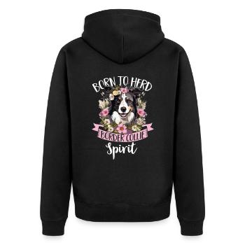 Border Collie Dog - Né du troupeau Border Collie - Veste à capuche bio Premium Unisexe - noir - Dos - Nico (187cm)