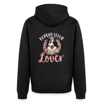 Border Collie Dog - Border Collie Lover - Veste à capuche bio Premium Unisexe - noir - Dos - Nico (187cm)
