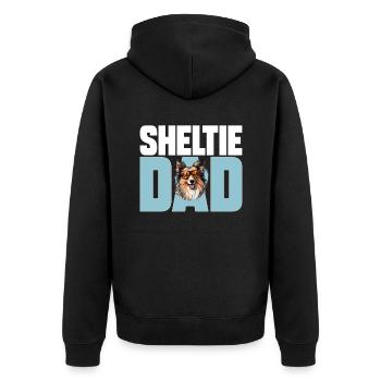 Shetland Sheepdog Dog Sheltie - Sheltie Dad - Veste à capuche bio Premium Unisexe - noir - Dos - Nico (187cm)