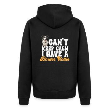 Border Collie Dog - Je ne peux pas rester calme J’ai un - Veste à capuche bio Premium Unisexe - noir - Dos - Nico (187cm)