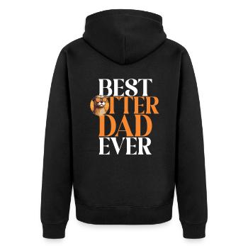 Otter Animal Kids & Adult - Best Otter Dad ever - Unisex Premium Organic Zip Hoodie - black - Back - Nico (187cm)