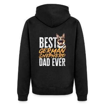 German Shepherd Dog Breed Best German Shepherd Dad - Unisex Premium Bio Zip Hoodie - Schwarz - Hinten - Nico (187cm)