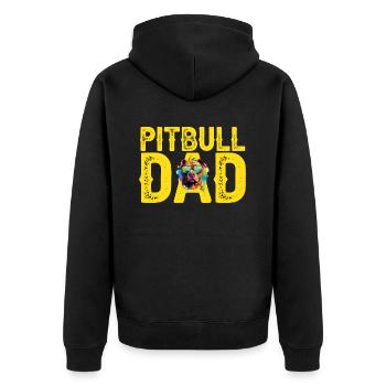 Pitbull Pittie - Pitbull Dad - Unisex Premium Organic Zip Hoodie - black - Back - Nico (187cm)