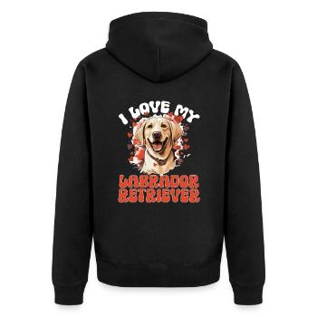 Labrador Dog Breed - I Love my Labrador Retriever - Unisex Premium Bio Zip Hoodie - Schwarz - Hinten - Nico (187cm)