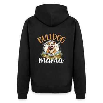 Amateur de bouledogue anglais britannique - Bulldog Mama - Veste à capuche bio Premium Unisexe - noir - Dos - Nico (187cm)