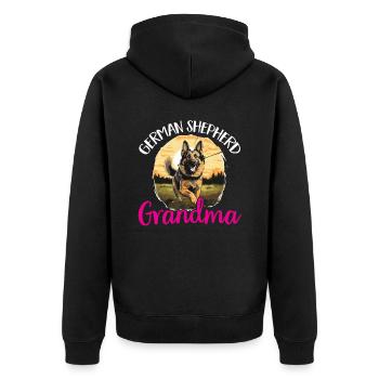 German Shepherd Dog Breed German Shepherd Grandma - Unisex Premium Bio Zip Hoodie - Schwarz - Hinten - Nico (187cm)