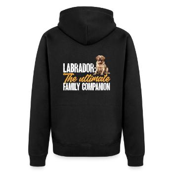 Dog Breed - Labrador the ultimate family companion - Unisex Premium Bio Zip Hoodie - Schwarz - Hinten - Nico (187cm)
