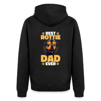 Rottweiler Rottie Dog Breed Pet Best Rottie Daddy - Unisex Premium Bio Zip Hoodie - Schwarz - Hinten - Nico (187cm)