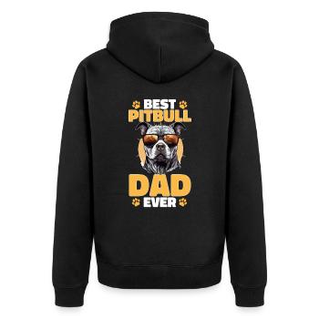 Pitbull Pittie - Best Pitbull Daddy Ever - Unisex Premium Organic Zip Hoodie - black - Back - Nico (187cm)
