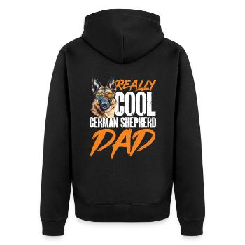 Dog Breed Really Cool German Shepherd Dad - Unisex Premium Bio Zip Hoodie - Schwarz - Hinten - Nico (187cm)