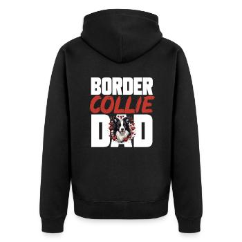 Chien Border Collie - Papa Border Collie - Veste à capuche bio Premium Unisexe - noir - Dos - Nico (187cm)