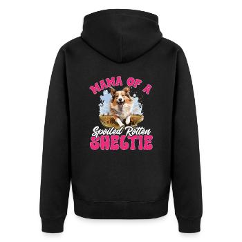 Chien de berger Shetland - Maman d’un Sheltie gâté - Veste à capuche bio Premium Unisexe - noir - Dos - Nico (187cm)
