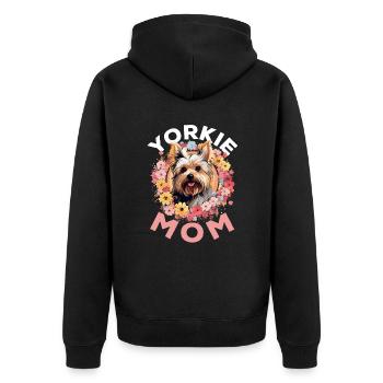 Yorkshire Terrier Chien Yorkie - Yorkie Maman - Veste à capuche bio Premium Unisexe - noir - Dos - Nico (187cm)