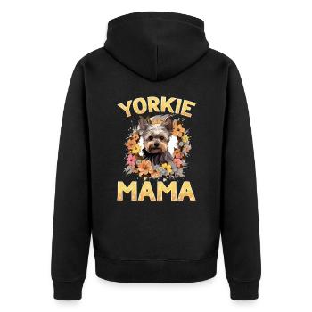 Yorkshire Terrier Chien Yorkie - Yorkie Mama - Veste à capuche bio Premium Unisexe - noir - Dos - Nico (187cm)