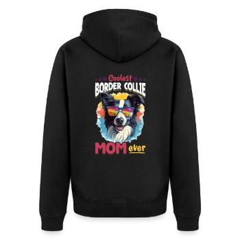 Border Collie Dog - La maman Border Collie la plus cool de tous les temps - Veste à capuche bio Premium Unisexe - noir - Dos - Nico (187cm)