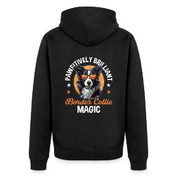 Border Collie Chien Border Collie Magic - Veste à capuche bio Premium Unisexe - noir - Dos - Nico (187cm)