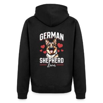 German Shepherd Dog Breed Pet German Shepherd love - Unisex Premium Bio Zip Hoodie - Schwarz - Hinten - Nico (187cm)