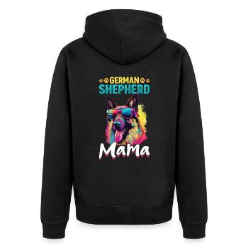 German Shepherd Dog Breed Pet German Shepherd Mama - Unisex Premium Bio Zip Hoodie - Schwarz - Hinten - Nico (187cm)
