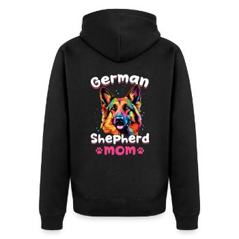 German Shepherd Dog Breed Pet German Shepherd Mom - Unisex Premium Bio Zip Hoodie - Schwarz - Hinten - Nico (187cm)