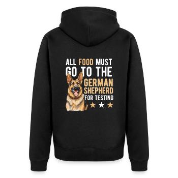 Berger allemand chien de race animal de compagnie toute la nourriture doit aller à - Veste à capuche bio Premium Unisexe - noir - Dos - Nico (187cm)