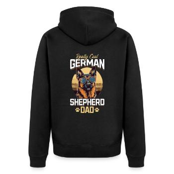 Dog Breed Really Cool German Shepherd Dad - Unisex Premium Bio Zip Hoodie - Schwarz - Hinten - Nico (187cm)