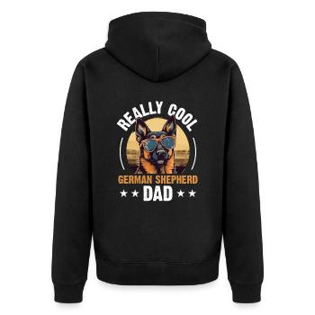 Dog Breed Really Cool German Shepherd Dad - Unisex Premium Bio Zip Hoodie - Schwarz - Hinten - Nico (187cm)