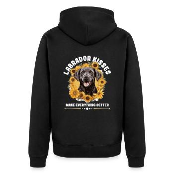 Labrador Retriever chien de race animal de compagnie - Labrador kisses - Veste à capuche bio Premium Unisexe - noir - Dos - Nico (187cm)