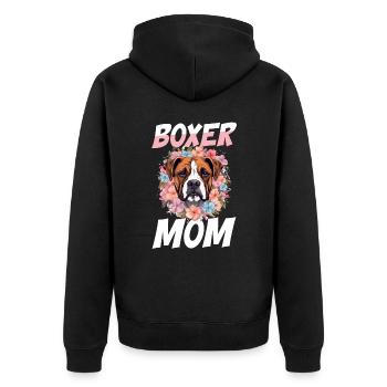 Boxer Dog Breed Pet - Boxer mom - Unisex Premium Organic Zip Hoodie - black - Back - Nico (187cm)