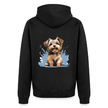 Morkie Chien Race Animaux Mignon Graphique - Veste à capuche bio Premium Unisexe - noir - Dos - Nico (187cm)