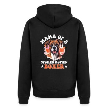 Boxer Dog Breed Pet Mama of a Spoiled Rotten Boxer - Unisex Premium Organic Zip Hoodie - black - Back - Nico (187cm)