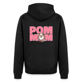 Poméranie Pom Chien Pom-Pom - Pom Mom - Veste à capuche bio Premium Unisexe - noir - Dos - Nico (187cm)