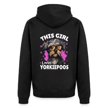 Yorkiepoo chien race animal de compagnie cette fille aime Yorkiepoos - Veste à capuche bio Premium Unisexe - noir - Dos - Nico (187cm)